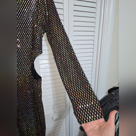 Fashion Nova Women's 1X Disco Fever Embellished Jumpsuit NEW - Picture 5 of 14